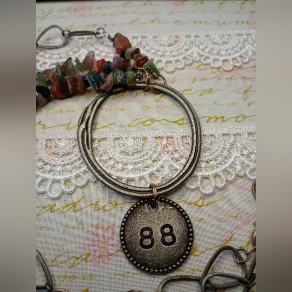 Boho Silver And Multicolor Stone Statement Neckla… - image 7